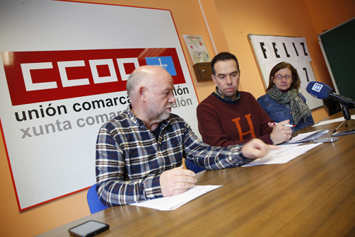 Rueda de prensa de CCOO Langreo  para reclamar un centro de discapacitados intelectuales en el concejo