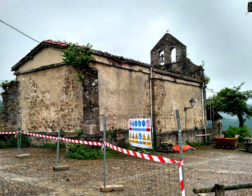 Obras de reforma de la iglesia de San Pedro de Ladines